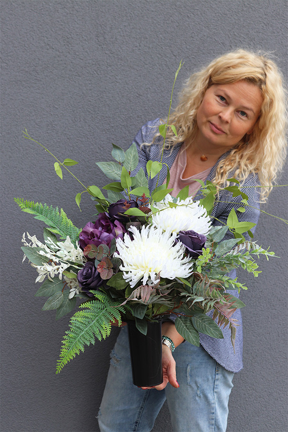 Selenida Lucilea, elegancki bukiet nagrobny, wys.53cm 
