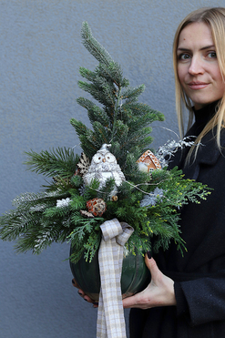 Sowia Gwiazdka, stroik świąteczny LED, wys.60cm