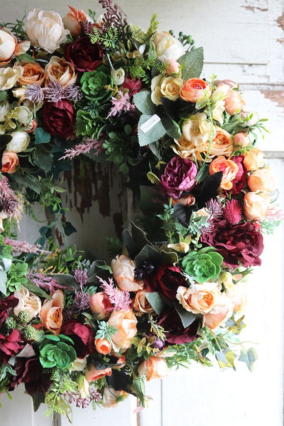 Bordolia, ozdobny wianek na drzwi, śr.47cm