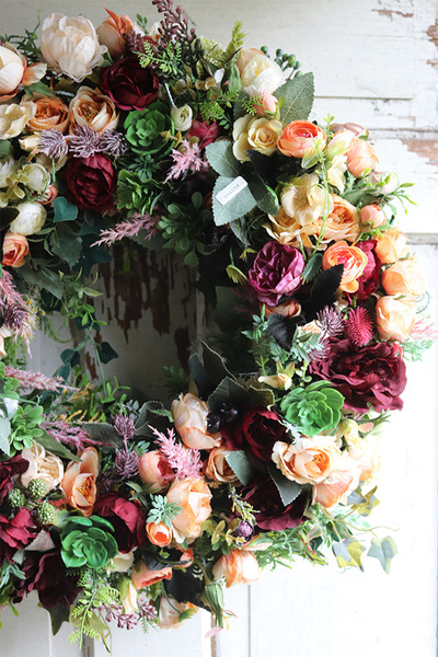 Bordolia, ozdobny wianek na drzwi, śr.47cm