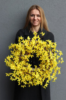 Forsycja, wiosenny wianek na drzwi