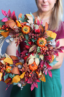 Jesienna Finezja, asymetryczny jesienny wianek, rozp.45cm