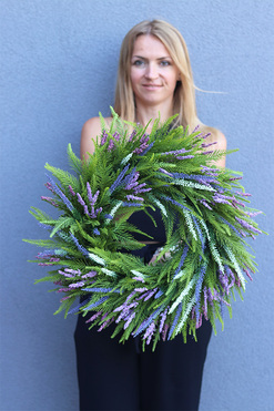 OD RĘKI Wrzośce, jesienny wianek na drzwi, śr.50cm 