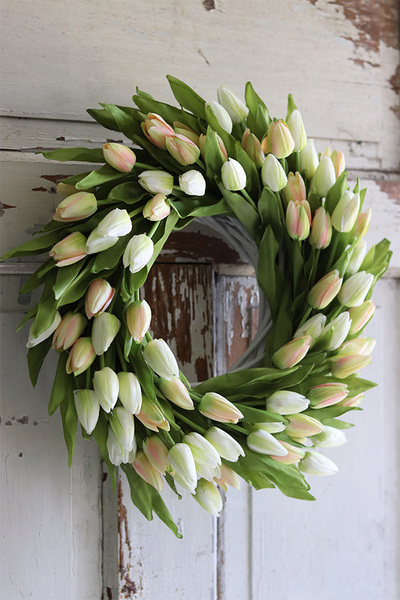 bardzo elegancki wianek z tulipanów, Witaj Wiosno New