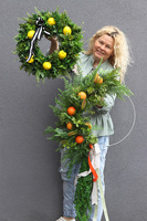 Citrones 3, zielony wianek na drzwi z owocami