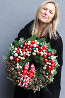 Dzieciństwo na Wsi, świąteczny wianek na drzwi