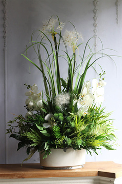 Grenoa Glamour 2, kompozycja z trawą i storczykiem, wys.74cm