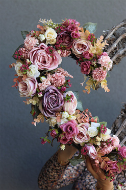 Georita, wieniec nagrobny w kształcie serca, wym.49x50cm 