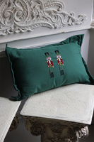 Xmas Nutcrackers, świąteczna poduszka, zielona