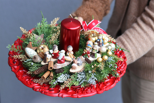 Christmas Felice, stroik świąteczny na talerzu