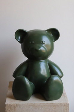 Teddy, dekoracyjna figurka miś, zielony, wys.32cm