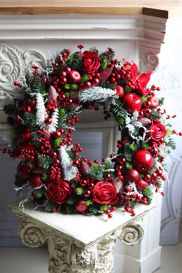 Merry Xmas, świąteczny wianek dekoracyjny