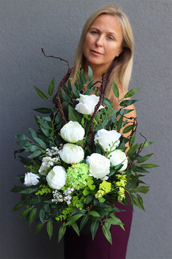 bukiet nagrobny we wkładzie, Jevina White, dł.74cm