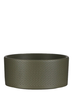 Erasmus, okrągła osłonka donica misa, zielona, wym.10x22cm