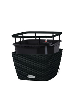 Bacino Cottage, elegancka donica z nawadnianiem, czarny, wym.18x30cm 