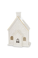 Glamour XMAS, domek ceramiczny lampion LED