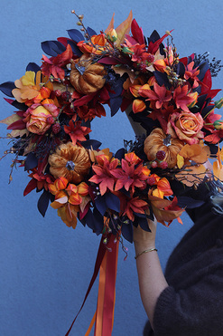 Hallo Autumn, gęsty jesienny wianek na drzwi, śr.52cm