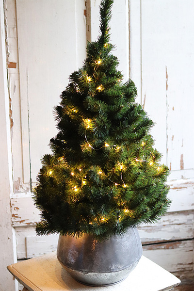 Konika Simple, choinka sztuczna w srebrnej donicy