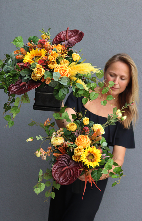 Miodowe Lata 2, barwna kompozycja nagrobna, wym.43x54cm 