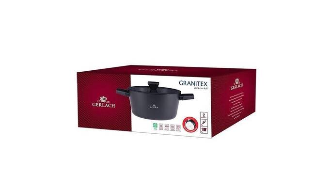 Granitex, garnek z pokrywką, poj.4.4l, śr.24cm