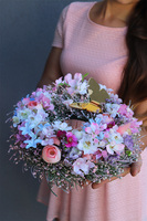 Letnie Motyle, pastelowy wianek dekoracyjny, śr.29cm 