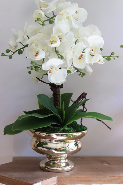 Ylena Gold, sztuczny storczyk w ceramicznym pucharze