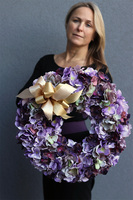 Hortensja Fiolet, kwiatowy wianek na drzwi