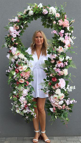 Malediwy Pink New, długa girlanda ze sztucznych kwiatów