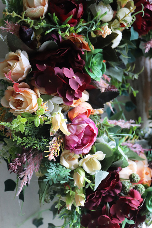 Bordolia, ozdobny wianek na drzwi, śr.47cm