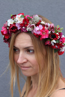 Berta Pink, ślubny wianek na głowę dla Panny Młodej, rozmiar uniwersalny