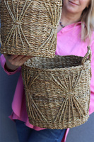 Bali Basket pleciony kosz osłonka z trawy morskiej	