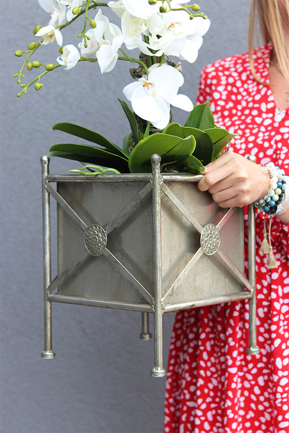 Silver Como Big, sztuczny storczyk w donicy na stojaku