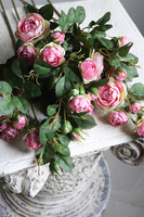 Róża Natural Pink, gałązka sztucznej róży