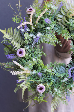 Ogród Ziołowy, zielony wianek dekoracyjny z lawendą, śr.50cm