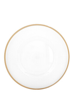 Blanche Simple, transparentny podtalerz ze wzorem, złoty, śr.33cm