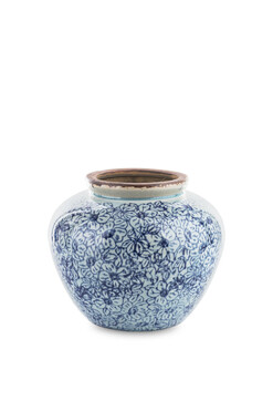 Blue Night A, ceramiczny wazon ze wzorem, wym.15x15cm