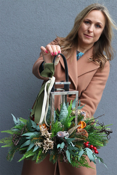 Angelo Winter Forest, srebrny lampion nagrobny