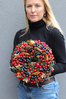 Wigilia Deluxe, świąteczny wianek z suszem