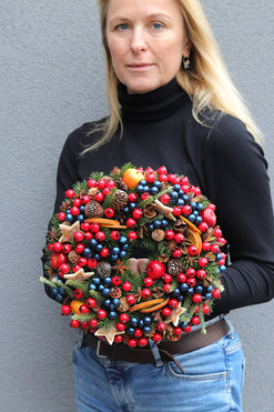 OD RĘKI Wigilia Deluxe, świąteczny wianek z suszem, śr.28cm 