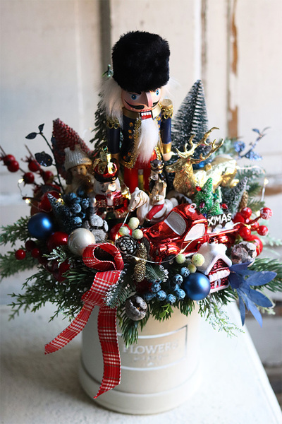 flowerbox świąteczny, Dziadek do Orzechów 2, wym.42x34cm