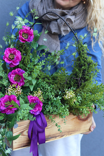 Pinkere, wielkanocna dekoracja nagrobna w skrzynce