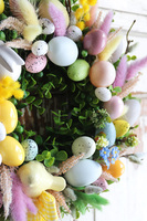 Moko Easter Pastelle A, wielkanocny wianek na drzwi, śr.30cm