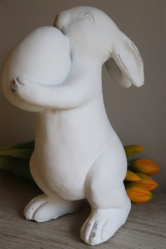 figurka zajączek z jajkiem, Bunny, wym.29.5x17.5x14cm  