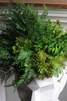 White Adonis Head, nowoczesna dekoracja zielona w głowie