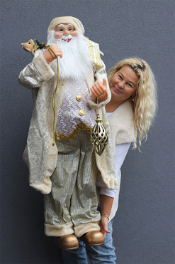 OD RĘKI bożonarodzeniowa figurka miękki stojący Mikołaj D, wys.118cm 