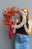 Agnes Autumn, asymetryczny jesienny wianek, rozp.48cm