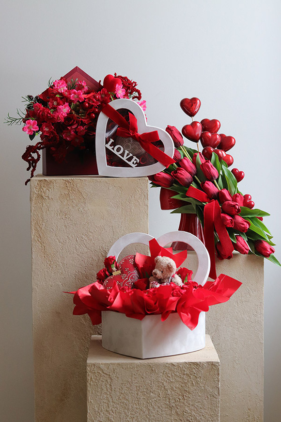 Koperto Love, koperta kompozycja flowerbox