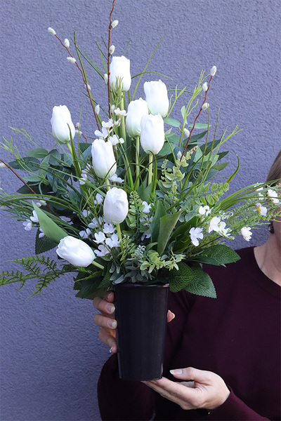 Leśny Zając Wiosną, wielkanocny komplet dekoracji nagrobnych