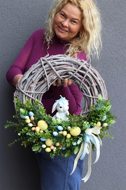 Sweetie Bunny, wielkanocny wianek z zajączkiem, rozp.50cm 