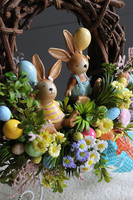 Zajączki Wielkanocne, wielkanocny wianek dekoracyjny